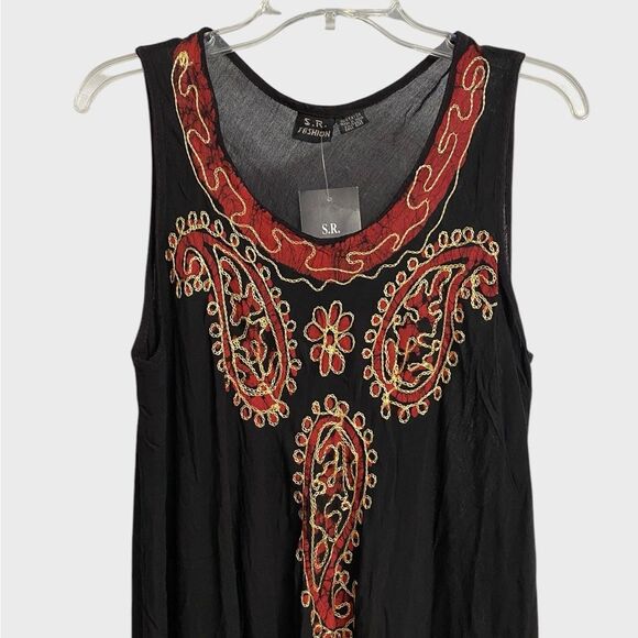 NWT S.R. Summer Bohemian Dress Sundress Women's One Size Boho Flowy Beachy - Picture 3 of 14